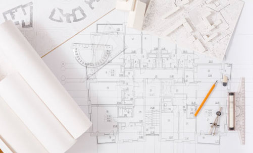Ejemplo de planos arquitectónicos de casas en papel