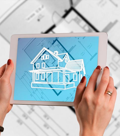 Planos arquitectónicos de casas digitales enfocados en el aspecto exterior
