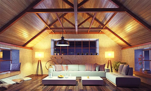 Casa hecha de madera con un techo del mismo material - tipos de techos