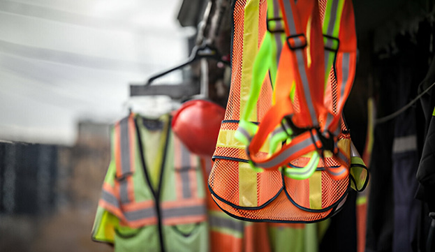 Equipo de seguridad colgado