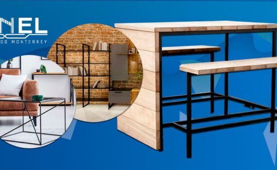 Tres distintos tipos de muebles minimalistas de madera y herrería
