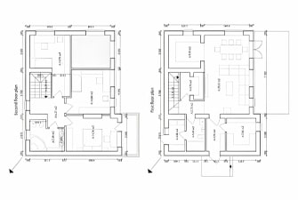 Plano de obra que se emplea para la construcción de casas de dos pisos