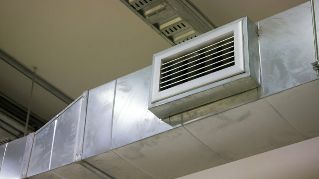 Ducto rectangular para ventilación construido con lámina lisa galvanizada