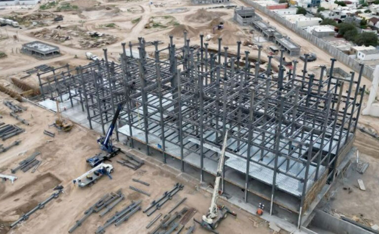 Estructura en construcción de la ANAM en Nuevo Laredo