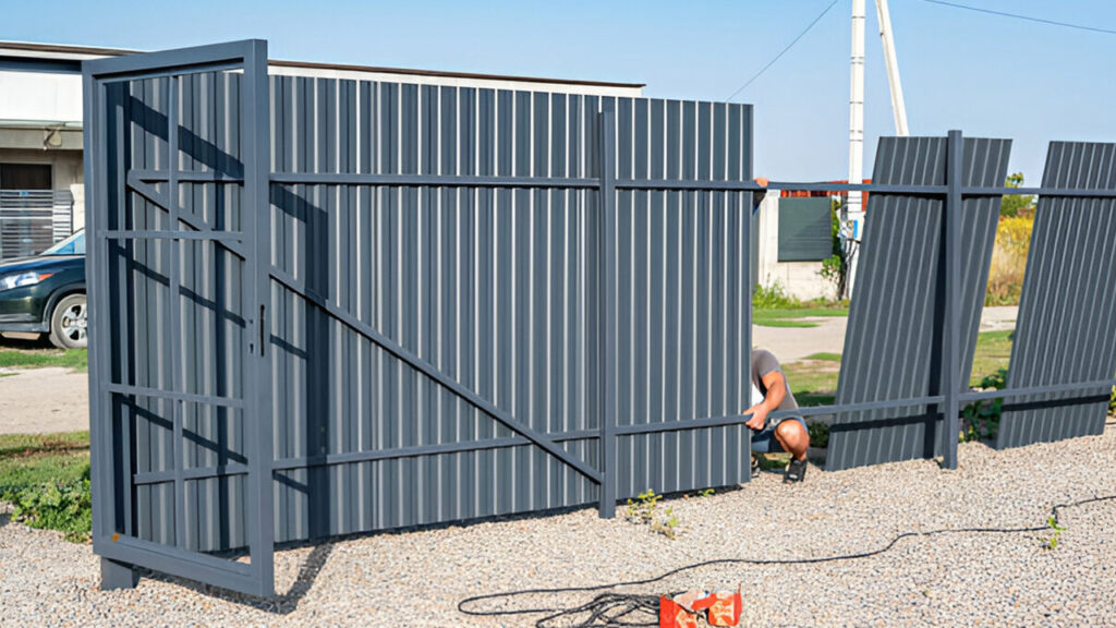 Instalación de lámina RD 91.5 para conformar barda perimetral