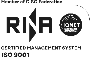 Isologo compuesto de RINA, IQNet e ISO 9001