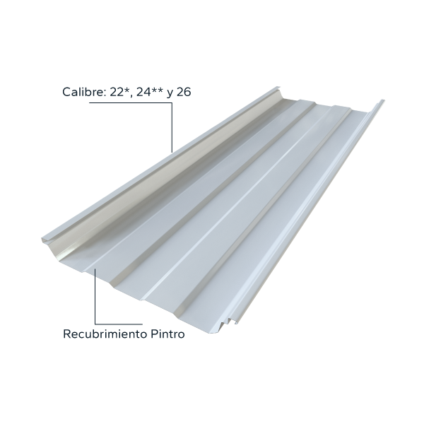 Lámina acanalada KR-18 Ternium con especificaciones señaladas