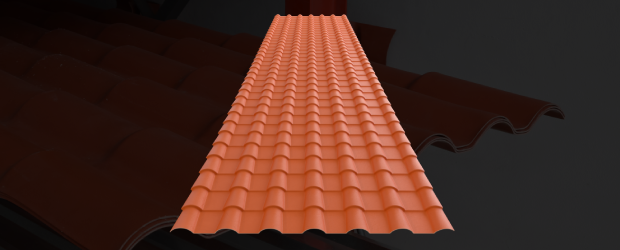 Muestra de Lámina Ultrateja modelo Roma de color rojo terracota