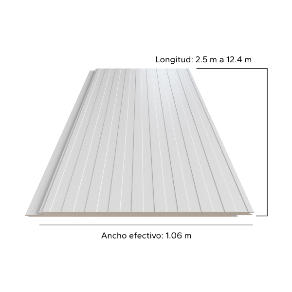 Vista frontal de panel Multyuro con especificaciones