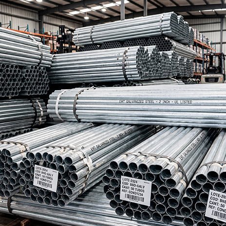 Atados de tubo conduit galvanizado en almacén listos para venta