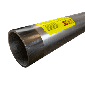 Tubo conduit galvanizado pared semigruesa con etiqueta amarilla